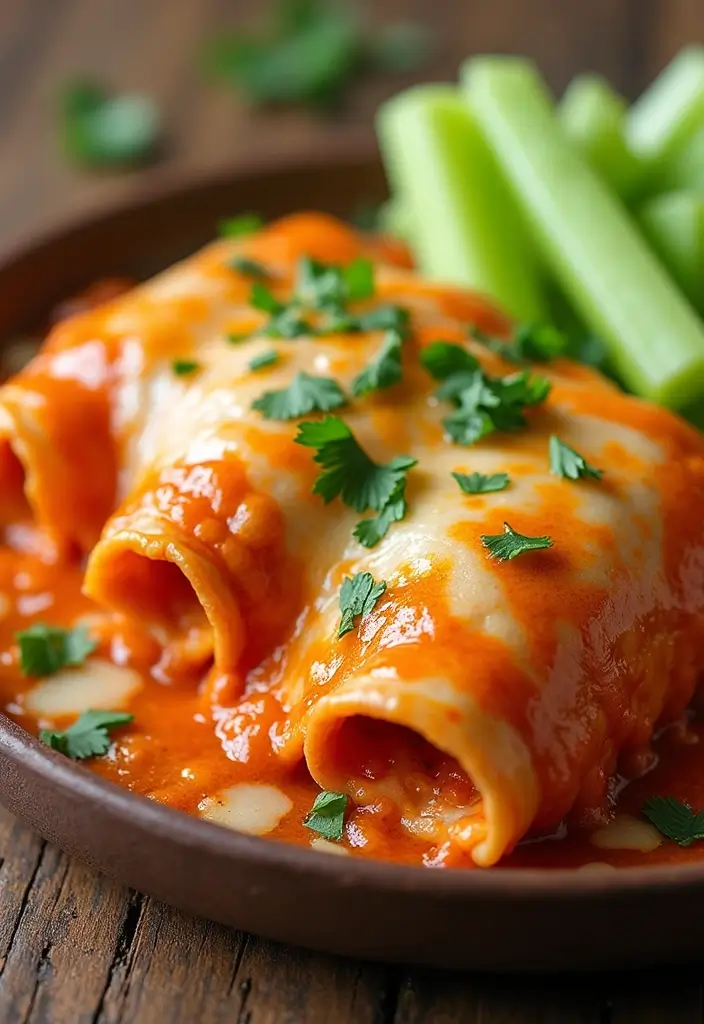 30 Chicken Enchiladas with Green Sauce Recipes That Are Tangy & Cheesy 16 30 Chicken Enchiladas with Green Sauce Recipes That Are Tangy & Cheesy - 15. Buffalo Chicken Enchiladas