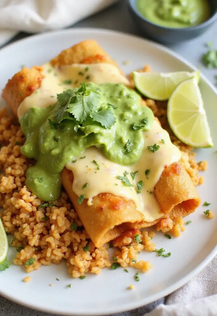 30 Chicken Enchiladas with Green Sauce Recipes That Are Tangy & Cheesy 18 30 Chicken Enchiladas with Green Sauce Recipes That Are Tangy & Cheesy - 17. Cilantro Lime Brown Rice Chicken Enchiladas