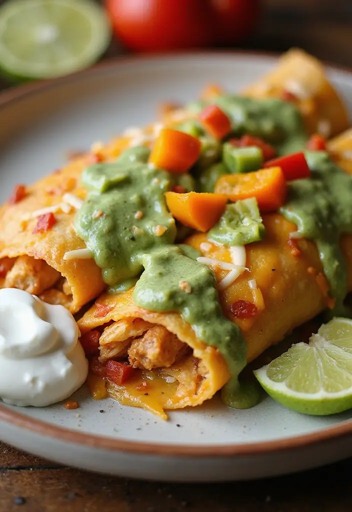 30 Chicken Enchiladas with Green Sauce Recipes That Are Tangy & Cheesy 19 30 Chicken Enchiladas with Green Sauce Recipes That Are Tangy & Cheesy - 18. Chicken Fajita Enchiladas