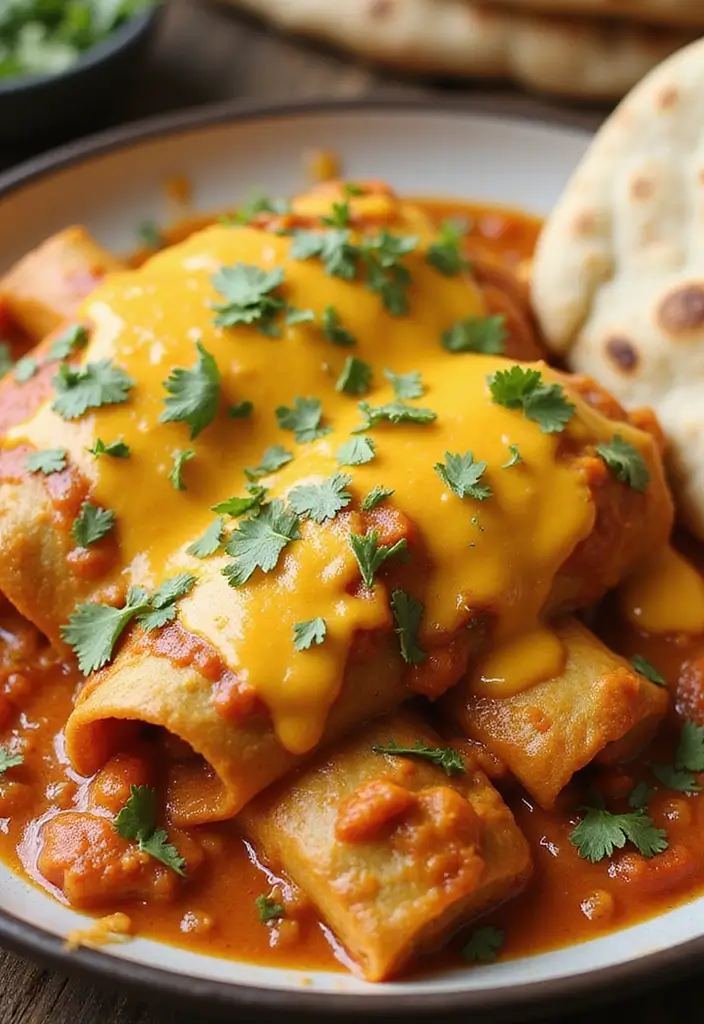 30 Chicken Enchiladas with Green Sauce Recipes That Are Tangy & Cheesy 29 30 Chicken Enchiladas with Green Sauce Recipes That Are Tangy & Cheesy - 28. Chicken Tikka Masala Enchiladas