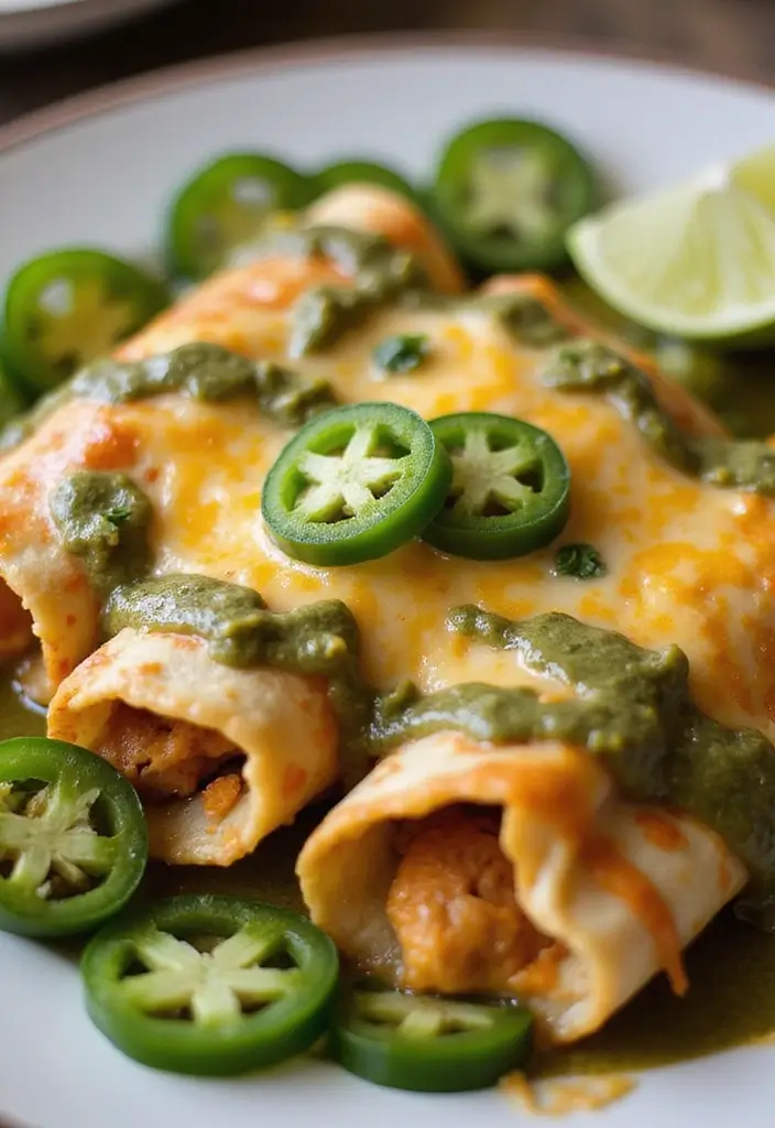 30 Chicken Enchiladas with Green Sauce Recipes That Are Tangy & Cheesy 7 30 Chicken Enchiladas with Green Sauce Recipes That Are Tangy & Cheesy - 6. Spicy Jalapeño Chicken Enchiladas