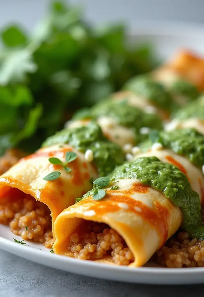 30 Chicken Enchiladas with Green Sauce Recipes That Are Tangy & Cheesy 10 30 Chicken Enchiladas with Green Sauce Recipes That Are Tangy & Cheesy - 9. Chicken and Quinoa Enchiladas