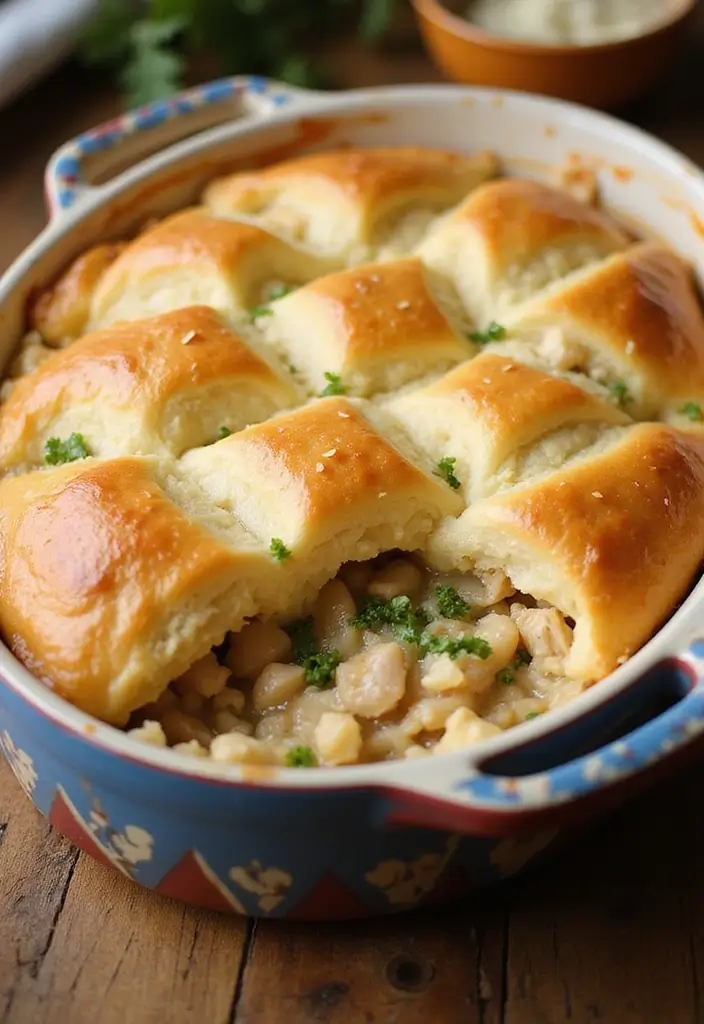 30 Chicken Pot Pie Casserole Crescent Recipes That Are Golden & Cheesy 5 30 Chicken Pot Pie Casserole Crescent Recipes That Are Golden & Cheesy - 4. Chicken and Rice Pot Pie Casserole