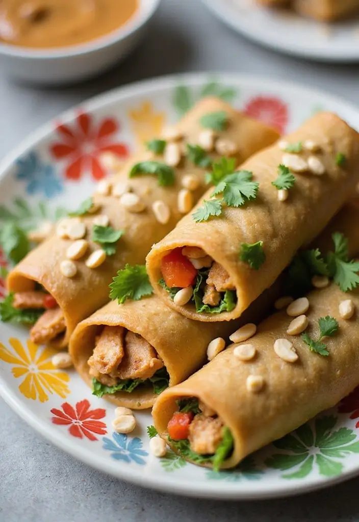 30 Chicken Roll Ups Stuffed Recipes That Feel Indulgent & Easy 21 30 Chicken Roll Ups Stuffed Recipes That Feel Indulgent & Easy - 20. Thai Peanut Chicken Roll Ups