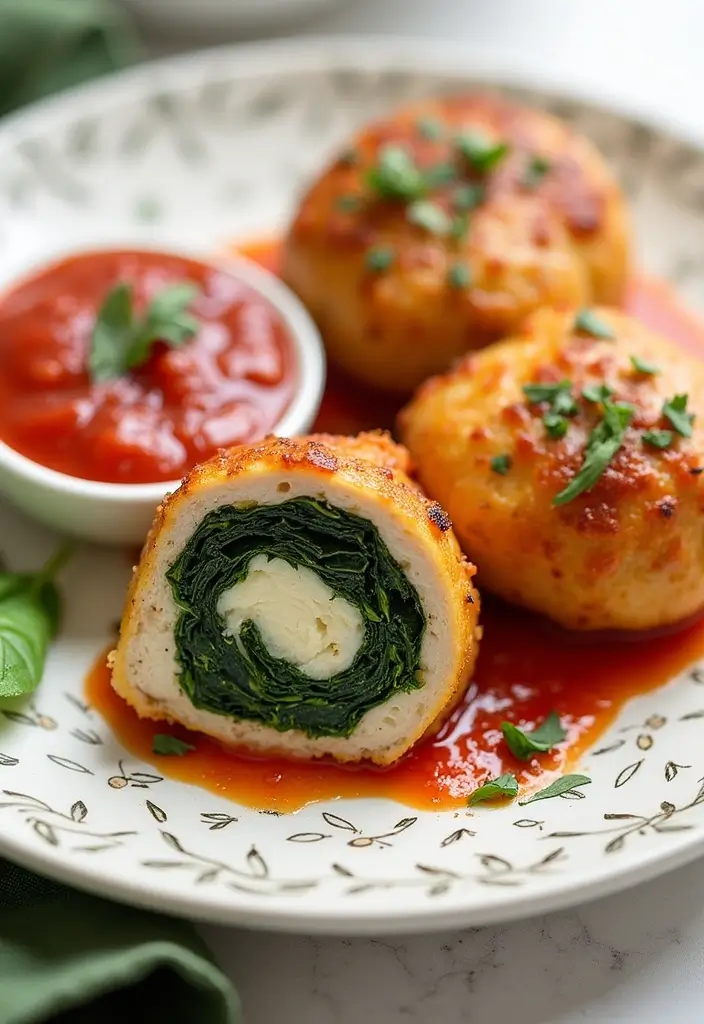 30 Chicken Roll Ups Stuffed Recipes That Feel Indulgent & Easy 27 30 Chicken Roll Ups Stuffed Recipes That Feel Indulgent & Easy - 26. Spinach and Ricotta Stuffed Chicken Roll Ups