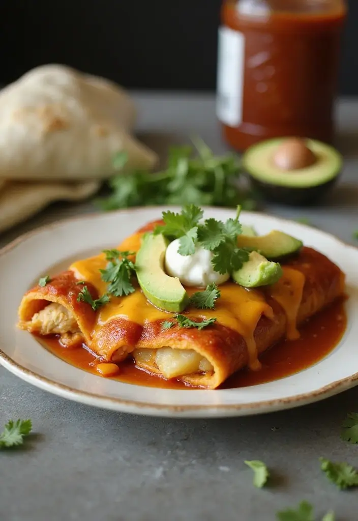 30 Chicken and Potato Recipes That Are Filling & Delicious - 13. Chicken and Potato Enchiladas