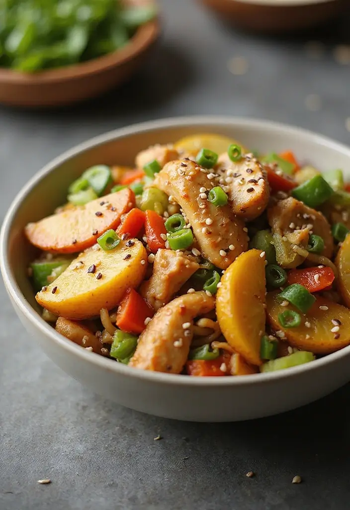 30 Chicken and Potato Recipes That Are Filling & Delicious - 30. Chicken and Potato Stir-Fry Noodles