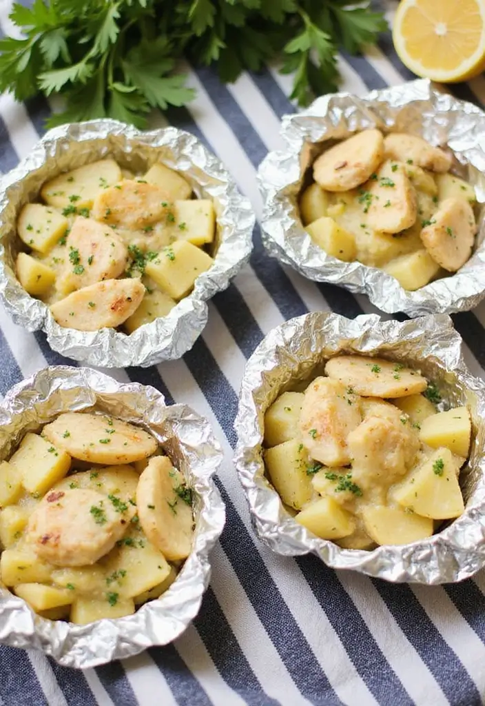 30 Chicken and Potato Recipes That Are Filling & Delicious - 5. Lemon Herb Chicken and Potato Foil Packets