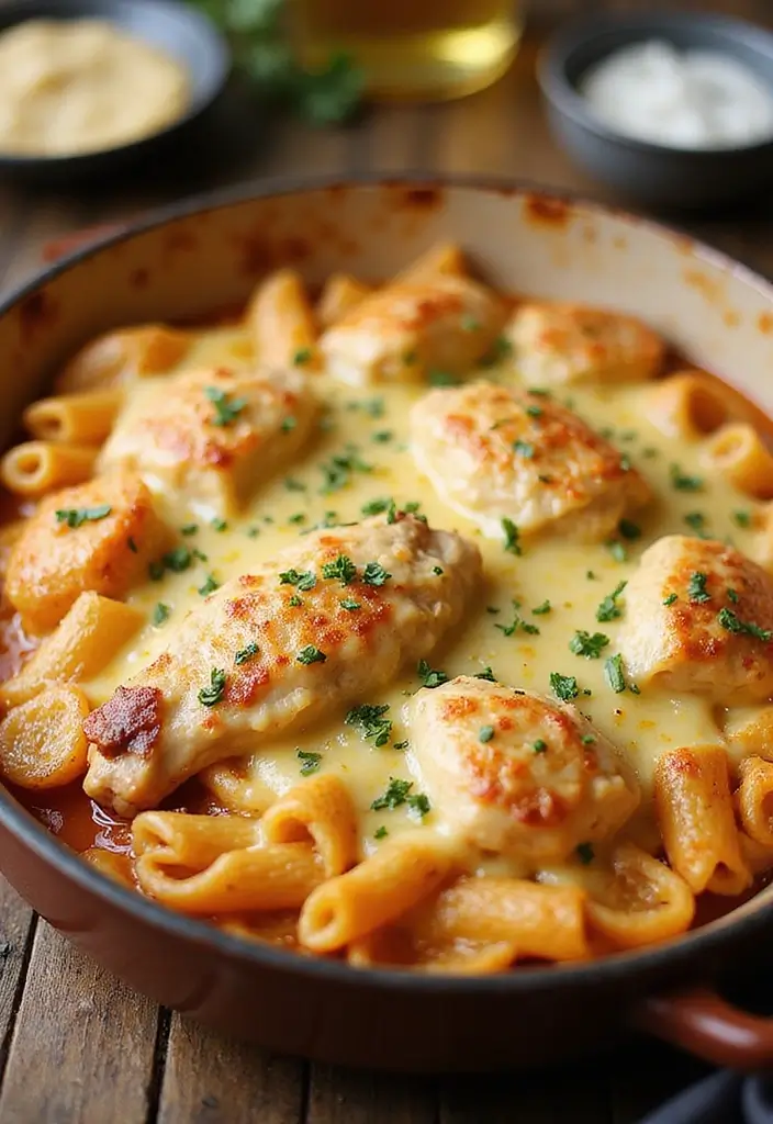 30 Honey Garlic Chicken Noodles That Are Quick and Cozy 14 30 Honey Garlic Chicken Noodles That Are Quick and Cozy - 13. Honey Garlic Chicken Pasta Bake