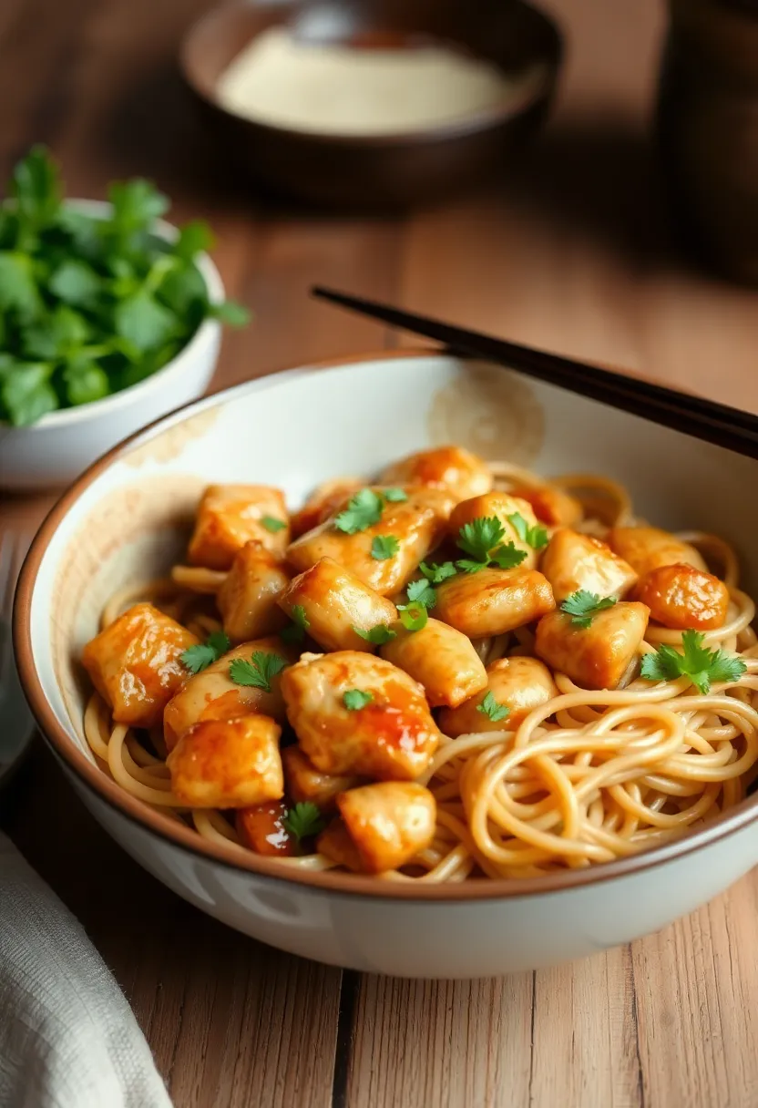 30 Honey Garlic Chicken Noodles That Are Quick and Cozy 30 30 Honey Garlic Chicken Noodles That Are Quick and Cozy - 29. Honey Garlic Chicken and Cashew Noodles