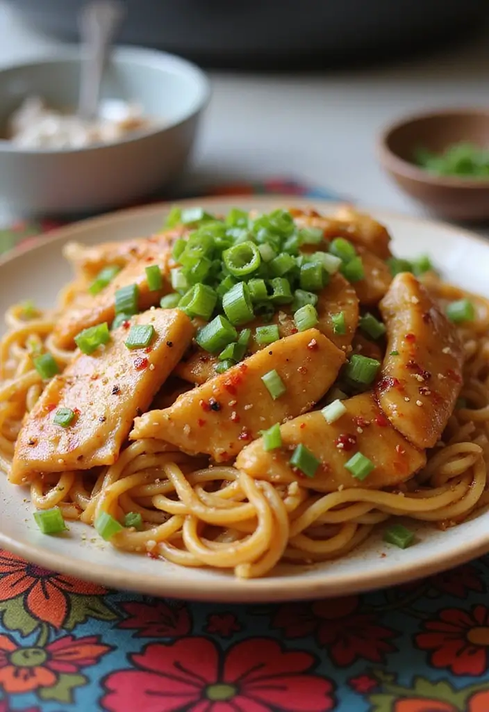 30 Honey Garlic Chicken Noodles That Are Quick and Cozy 6 30 Honey Garlic Chicken Noodles That Are Quick and Cozy - 5. Spicy Honey Garlic Chicken Noodles
