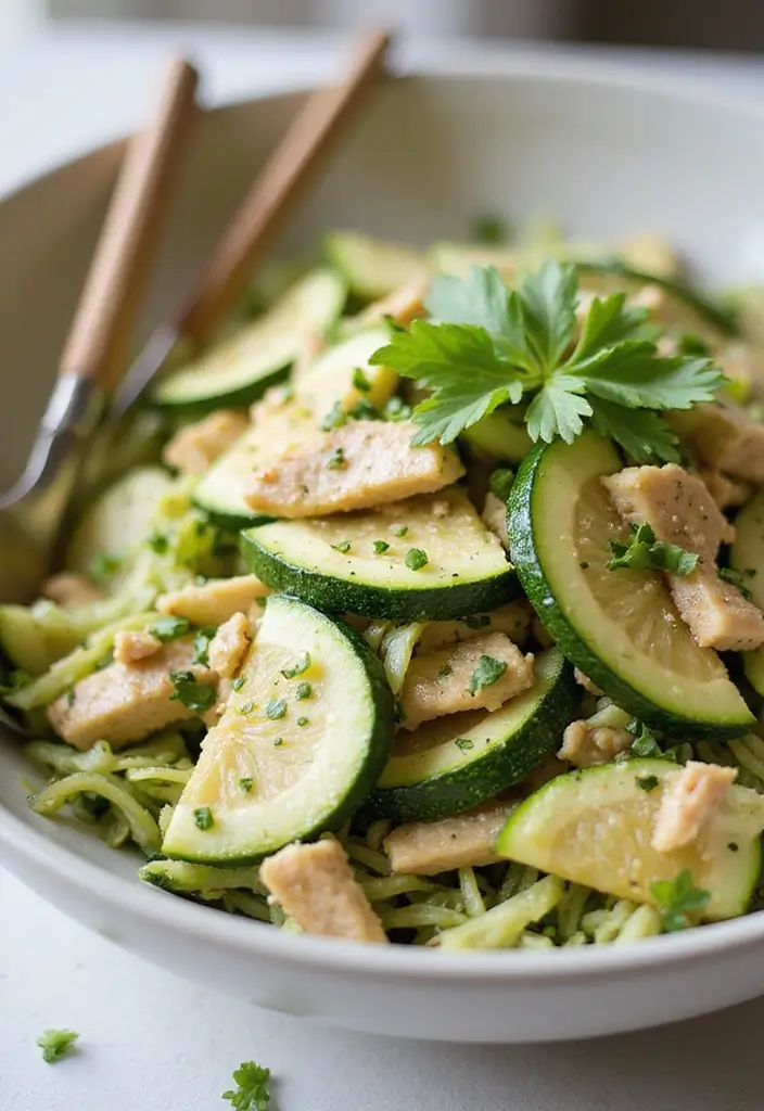 30 Panera Chicken Salad Recipe Copycats That Are Fresh & Creamy - 14. Zucchini Chicken Salad