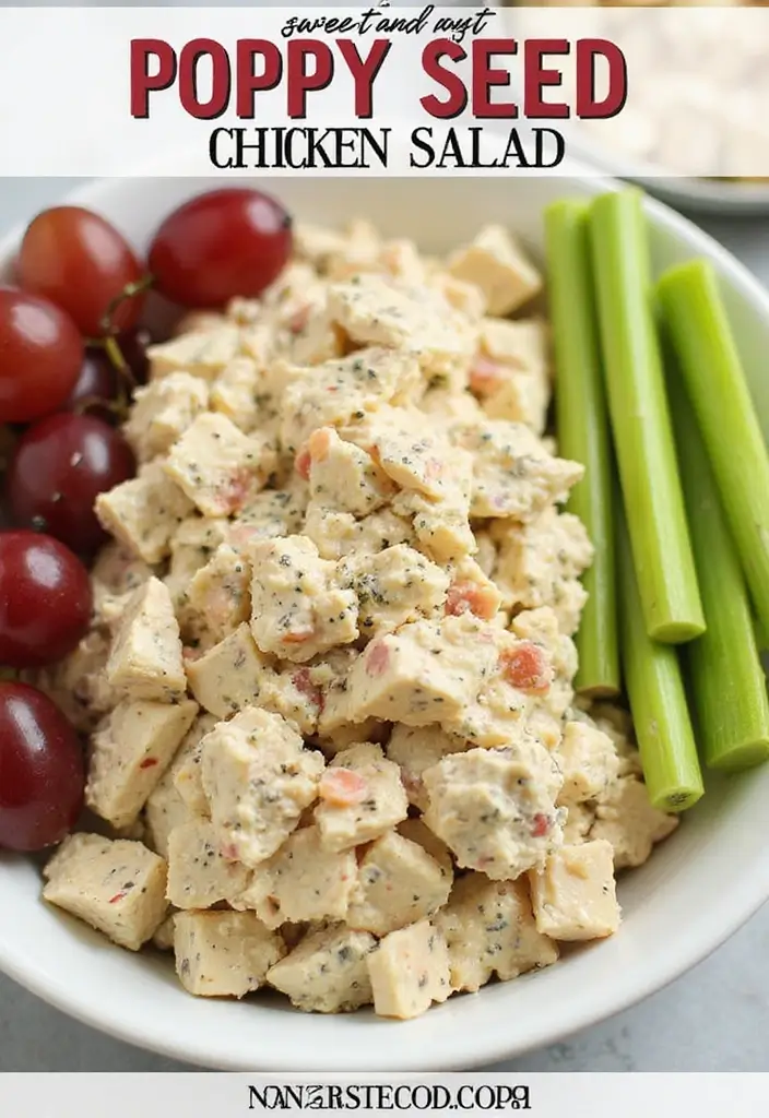 30 Panera Chicken Salad Recipe Copycats That Are Fresh & Creamy - 19. Poppy Seed Chicken Salad