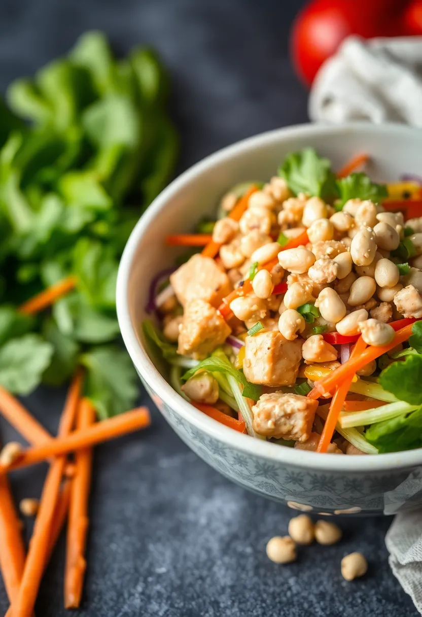 30 Panera Chicken Salad Recipe Copycats That Are Fresh & Creamy - 25. Thai Peanut Chicken Salad