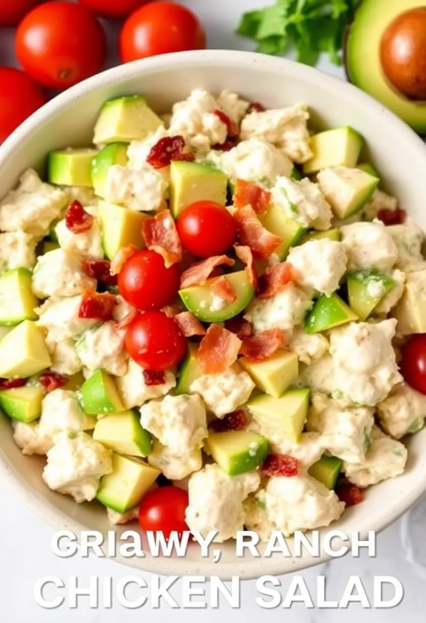 30 Panera Chicken Salad Recipe Copycats That Are Fresh & Creamy - 29. Ranch Avocado Chicken Salad