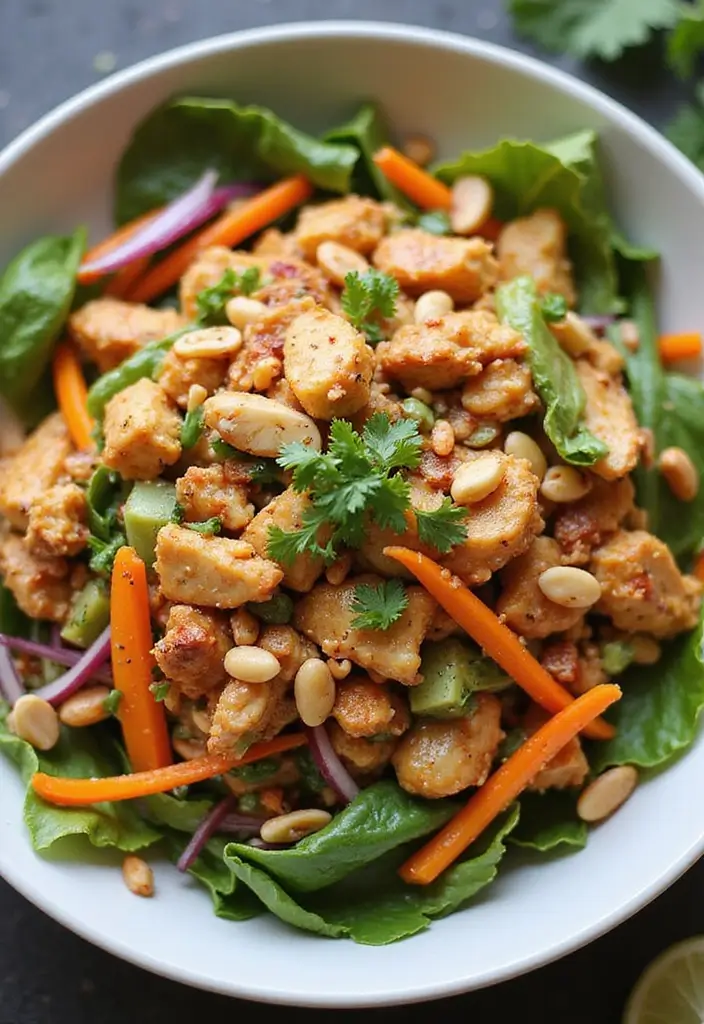 30 Panera Chicken Salad Recipe Copycats That Are Fresh & Creamy - 8. Thai Chicken Salad