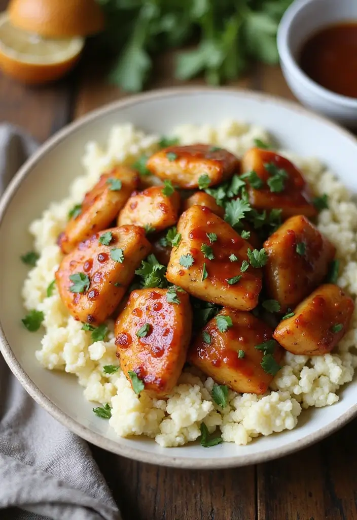 30 Spicy Honey Garlic Chicken Recipes That Balance Sweet & Heat 27 30 Spicy Honey Garlic Chicken Recipes That Balance Sweet & Heat - 26. Spicy Honey Garlic Chicken and Cauliflower Rice