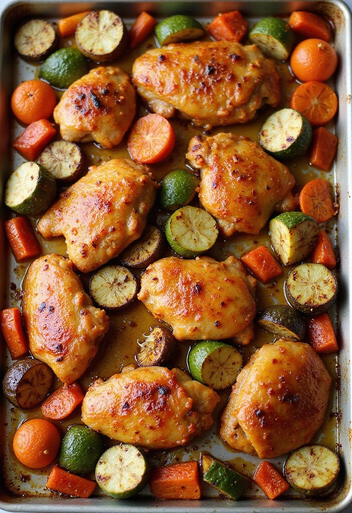 30 Spicy Honey Garlic Chicken Recipes That Balance Sweet & Heat 5 30 Spicy Honey Garlic Chicken Recipes That Balance Sweet & Heat - 4. Spicy Honey Garlic Sheet Pan Chicken