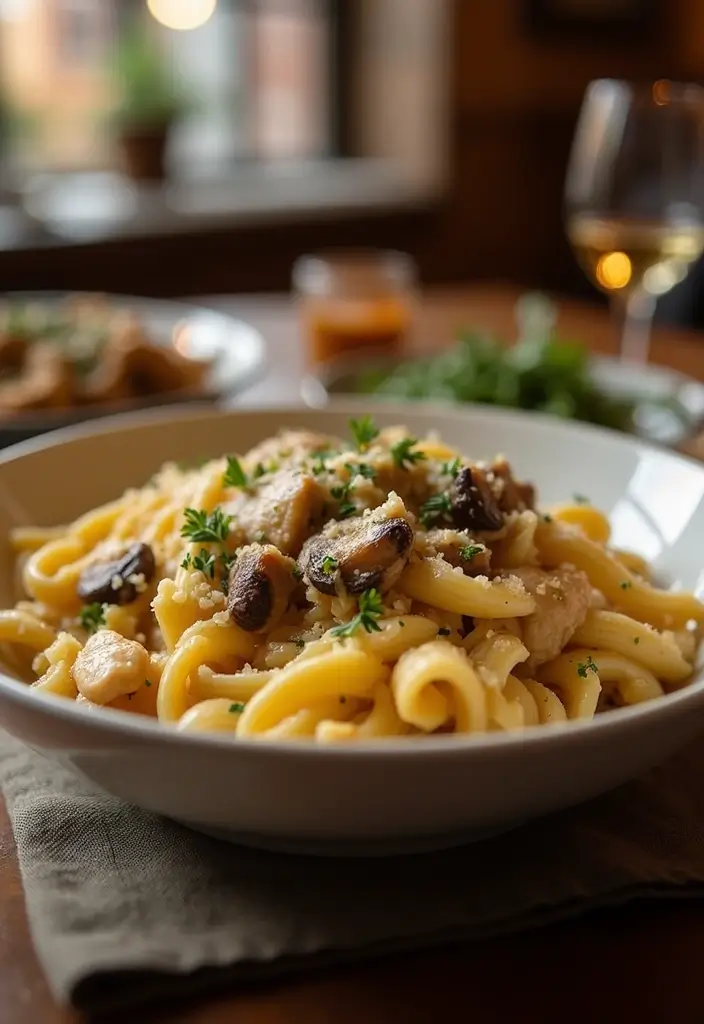 30 White Cheddar Chicken Pasta Recipes That Are Cheesy Heaven - 13. White Cheddar Chicken Pasta with Mushrooms