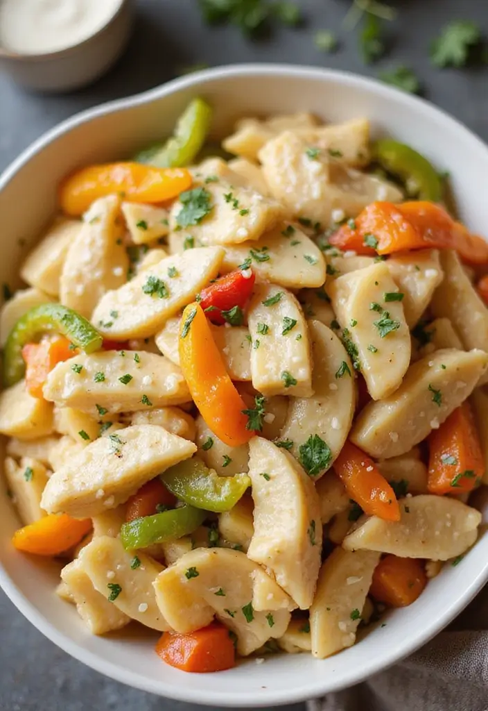 30 White Cheddar Chicken Pasta Recipes That Are Cheesy Heaven - 20. White Cheddar Chicken Pasta with Peppers