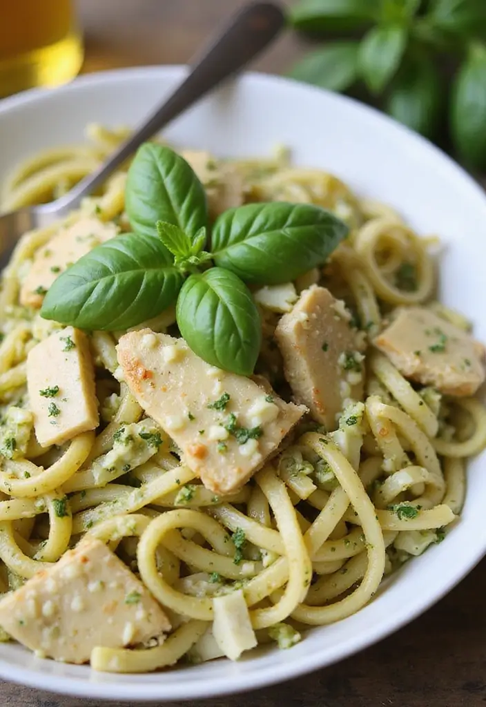 30 White Cheddar Chicken Pasta Recipes That Are Cheesy Heaven - 22. White Cheddar Chicken Pesto Pasta