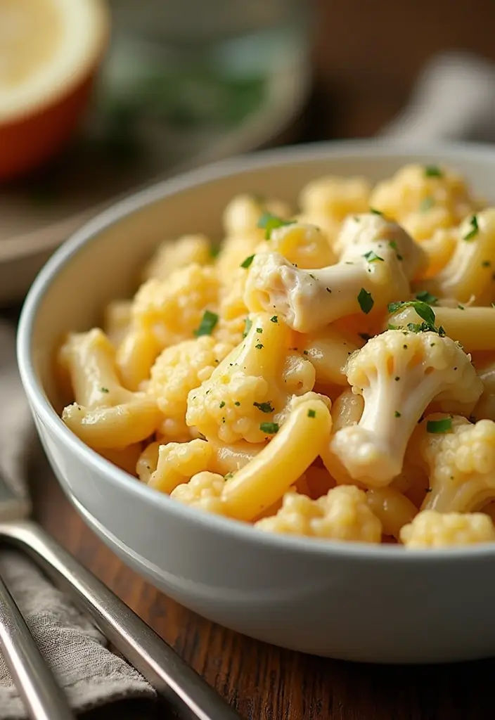 30 White Cheddar Chicken Pasta Recipes That Are Cheesy Heaven - 24. White Cheddar Chicken and Cauliflower Pasta