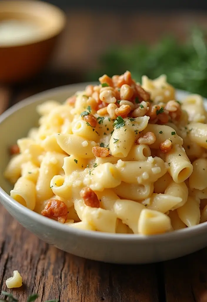 30 White Cheddar Chicken Pasta Recipes That Are Cheesy Heaven - 28. Creamy White Cheddar Chicken Pasta with Nuts