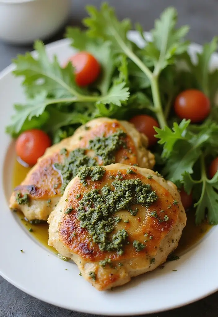 30 Whole30 Chicken Thigh Recipes That Are Protein-Packed & Tasty 21 30 Whole30 Chicken Thigh Recipes That Are Protein-Packed & Tasty - 20. Pesto Chicken Thighs