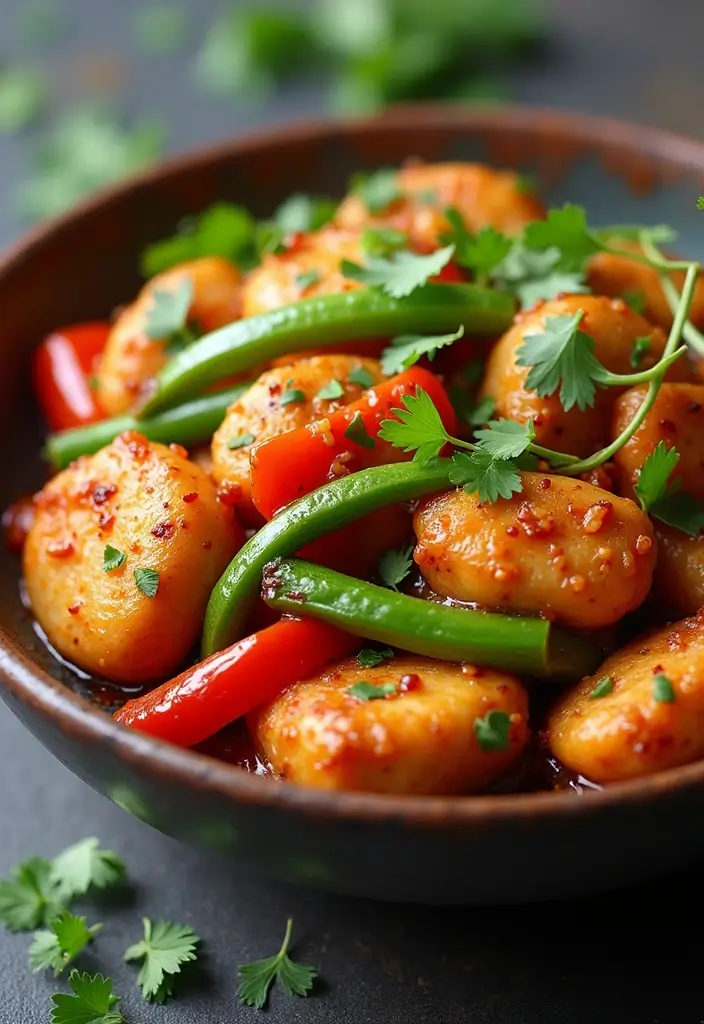 27 Healthy Chicken Stir Fry Recipes That Are Packed with Veggies 135 27 Healthy Chicken Stir Fry Recipes That Are Packed with Veggies - 20. Spicy Garlic Chicken Stir Fry