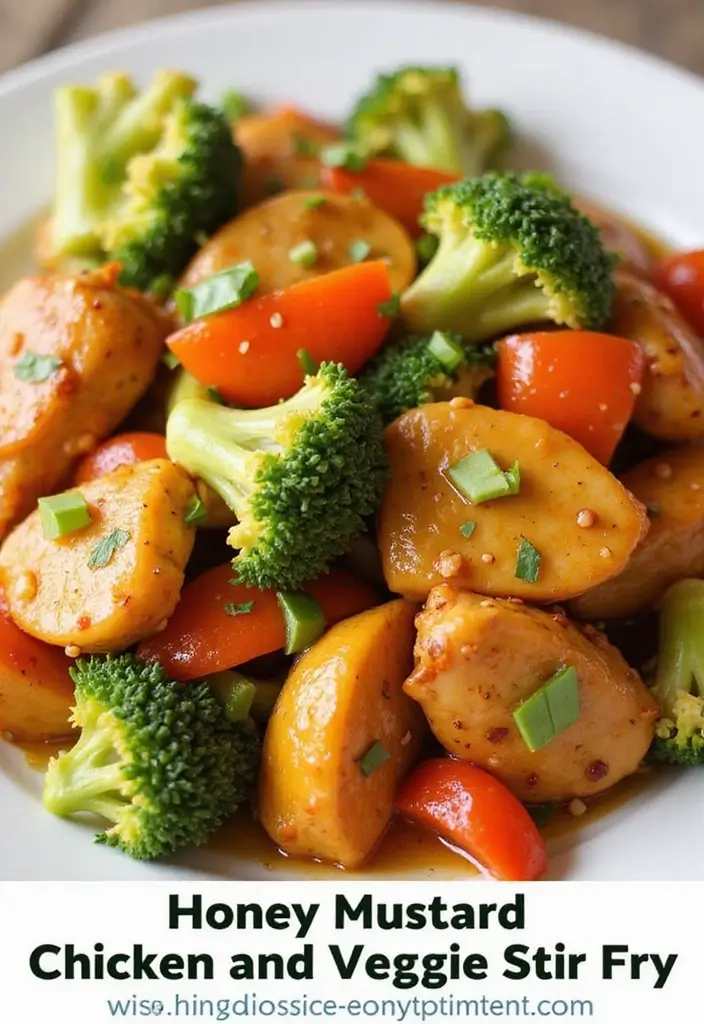 27 Healthy Chicken Stir Fry Recipes That Are Packed with Veggies 51 27 Healthy Chicken Stir Fry Recipes That Are Packed with Veggies - 8. Honey Mustard Chicken and Veggie Stir Fry