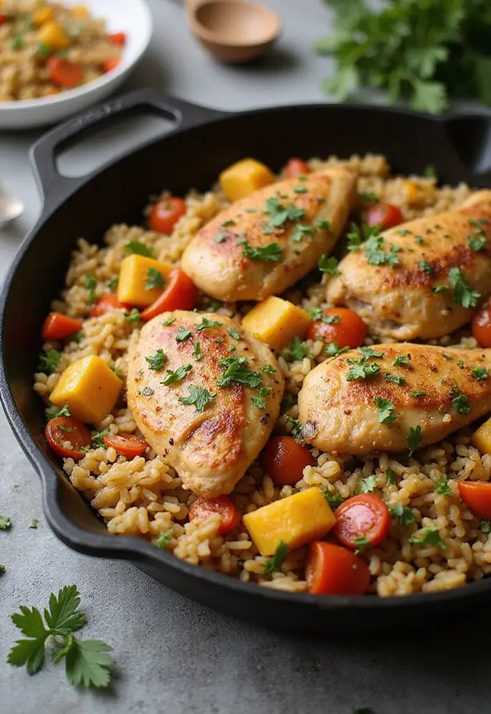 28 Leftover Rotisserie Chicken Meals That Are Quick and Delicious - 18. Chicken and Rice Skillet