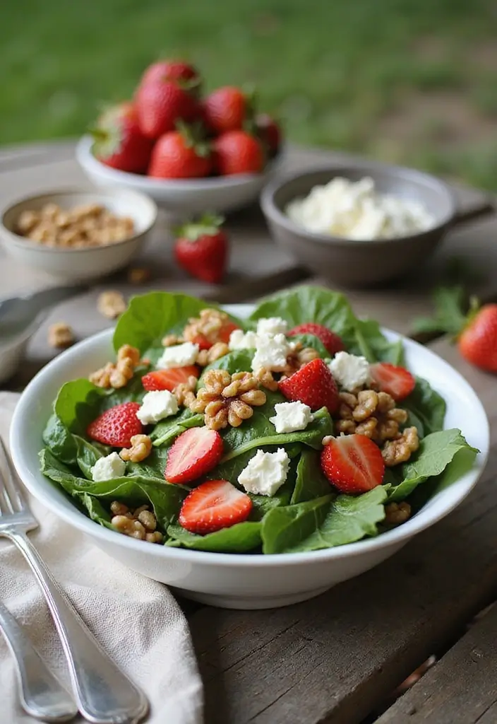 28 Sides for Rotisserie Chicken That Feel Homemade & Easy 37 28 Sides for Rotisserie Chicken That Feel Homemade & Easy - 6. Spinach and Strawberry Salad