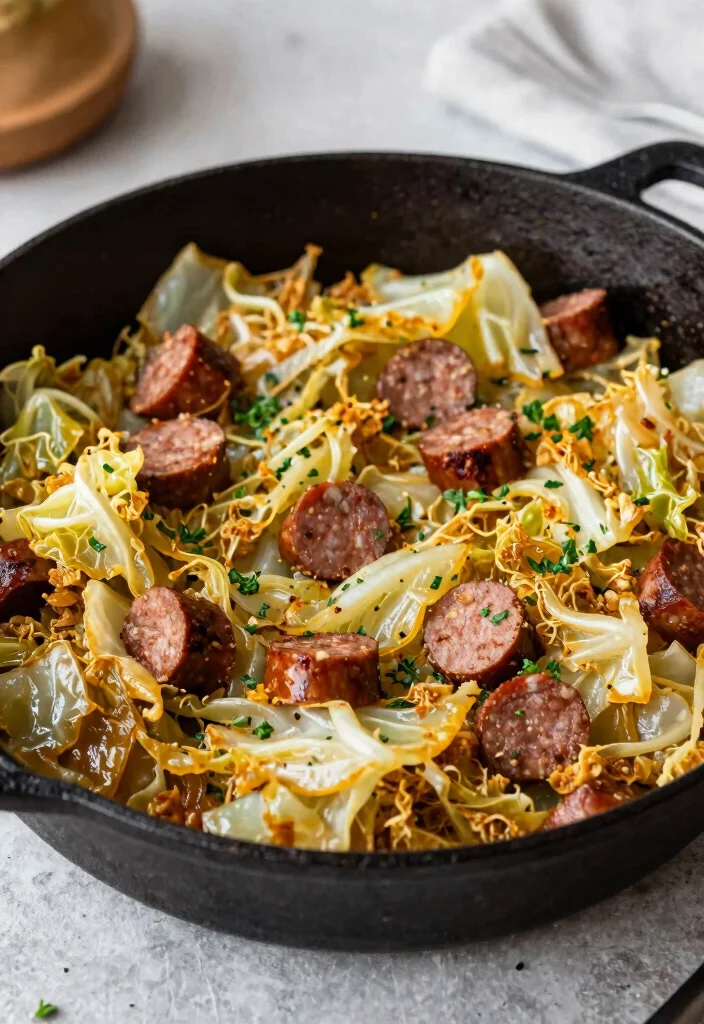 15 Cheap Recipes for Dinner: Budget-Friendly Comfort - 11. Cabbage and Sausage Skillet 1