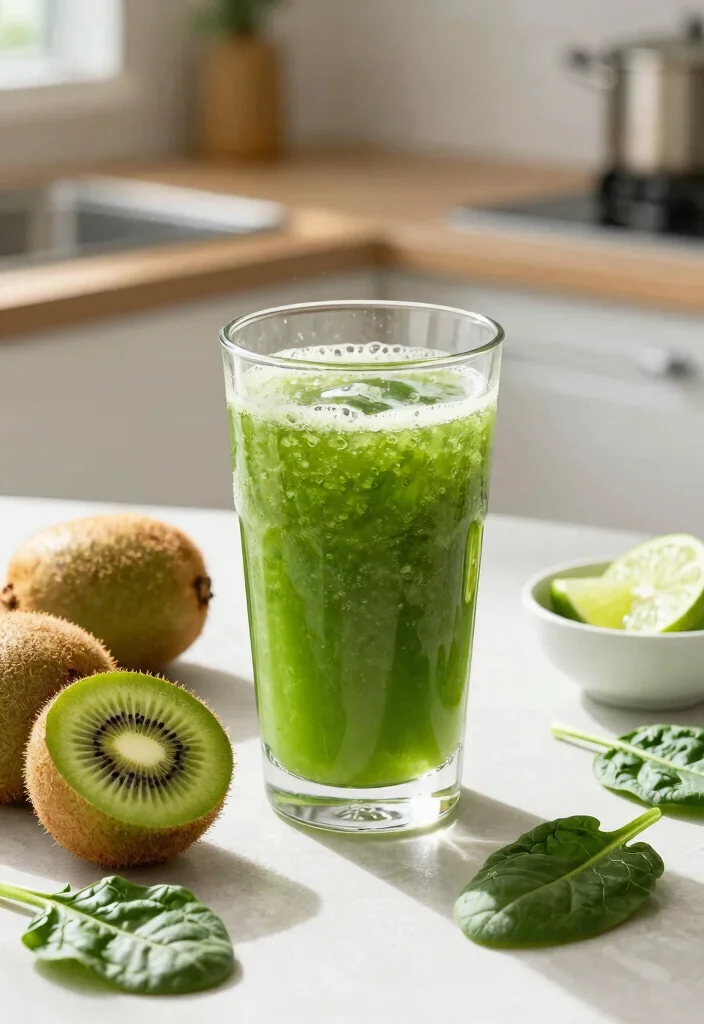15 Cold Pressed Juice Recipes Fresh Clean Boosts - 10. Tropical Kiwi & Spinach Juice 1