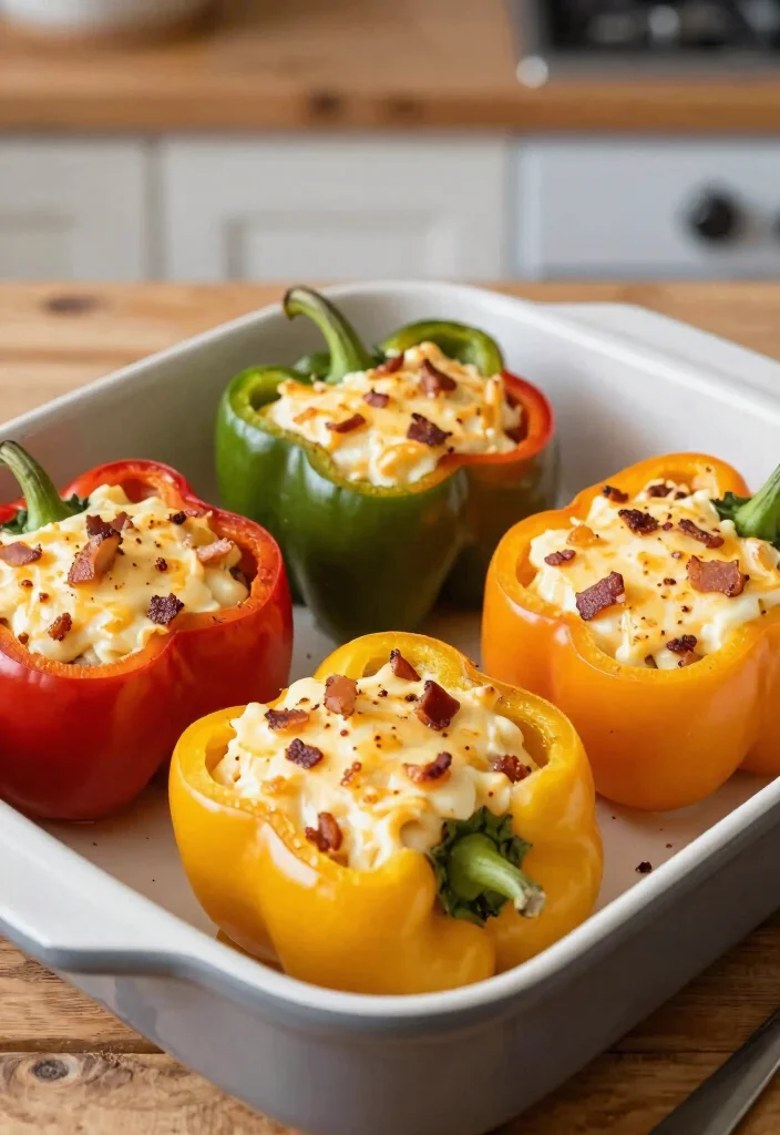 15 Cream Cheese Recipes Dinner: Rich Creamy Dishes to Savor 10 15 Cream Cheese Recipes Dinner: Rich Creamy Dishes to Savor - 9. Creamy Cheese and Bacon Stuffed Peppers 1