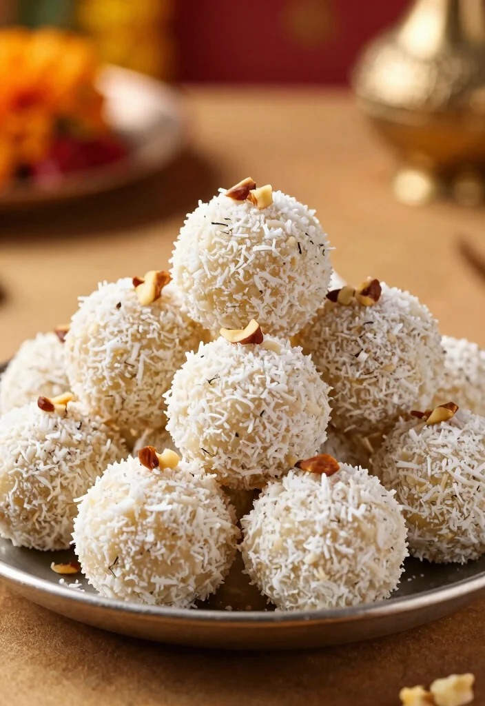 15 Dinner Recipes Vegetarian Indian Flavor Packed Meals - 15. Coconut Ladoo 1