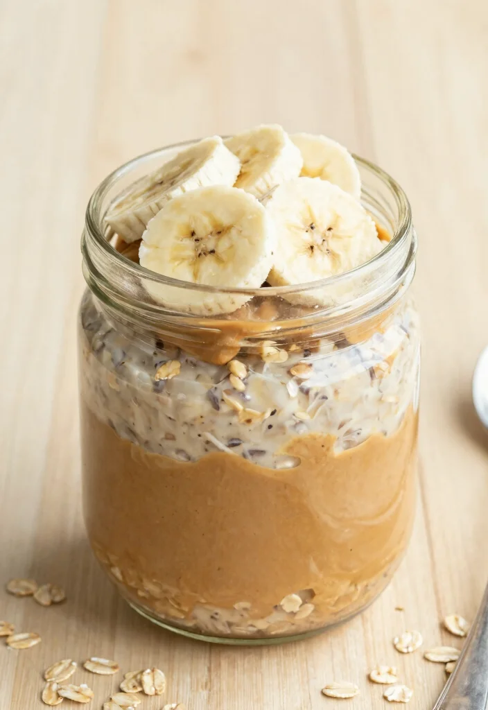 15 Dinner Recipes for One: Easy No Leftovers - 6. Peanut Butter Banana Overnight Oats 1