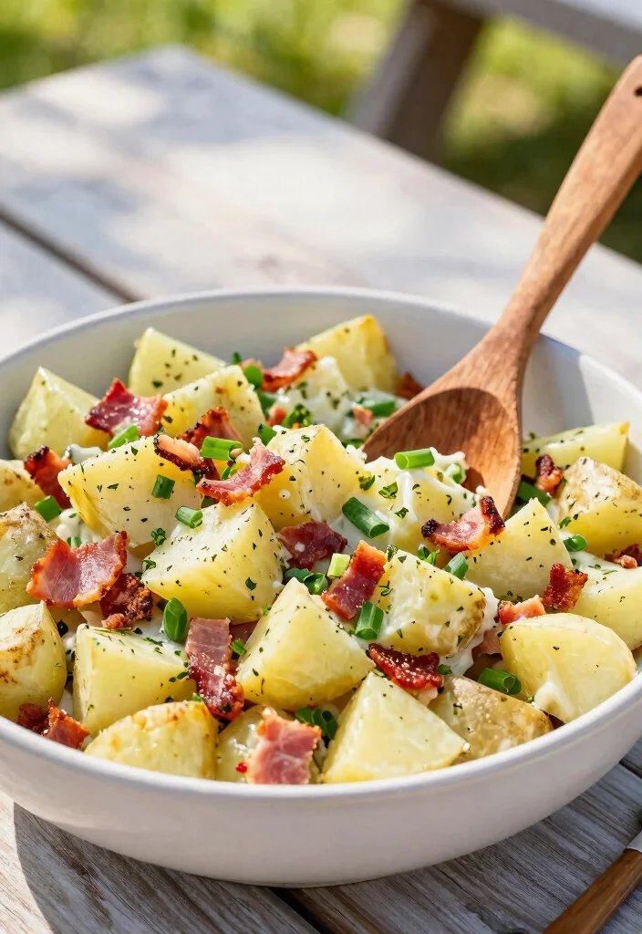 16 Bacon Recipes for Dinner: Crispy Savory Favorites - 12. Bacon Ranch Potato Salad 1