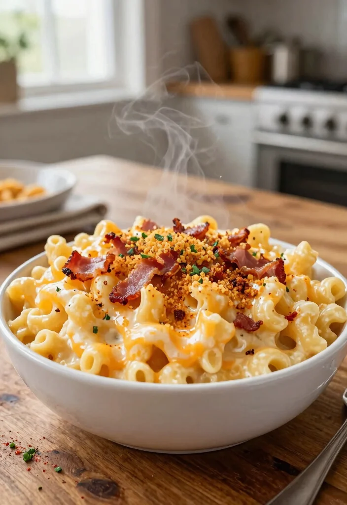16 Bacon Recipes for Dinner: Crispy Savory Favorites - 2. Crispy Bacon Mac and Cheese 1