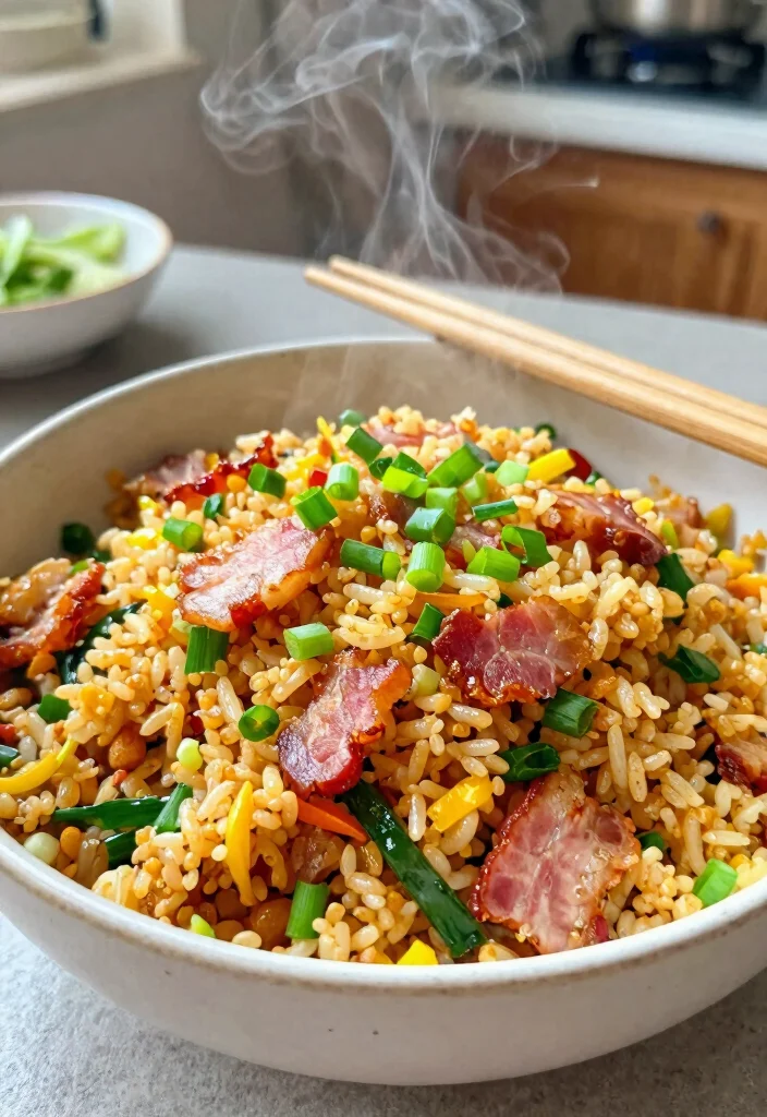 16 Bacon Recipes for Dinner: Crispy Savory Favorites - 8. Bacon Fried Rice 1