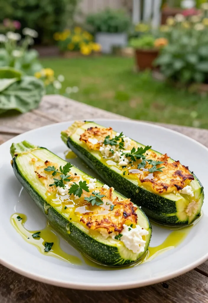 16 Baked Squash and Zucchini Recipes: Easy Veggie Dishes - 6. Spinach and Feta Stuffed Zucchini 1