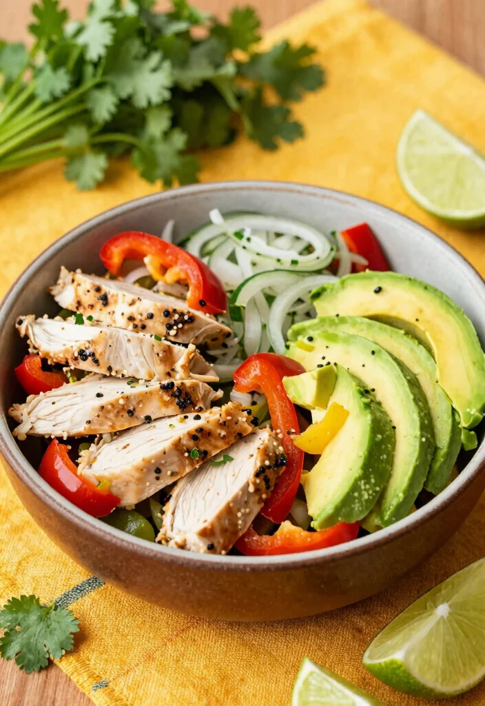 16 Dinner Recipes Low Carb Easy Satisfying Plates - 14. Chicken Fajita Bowl 1