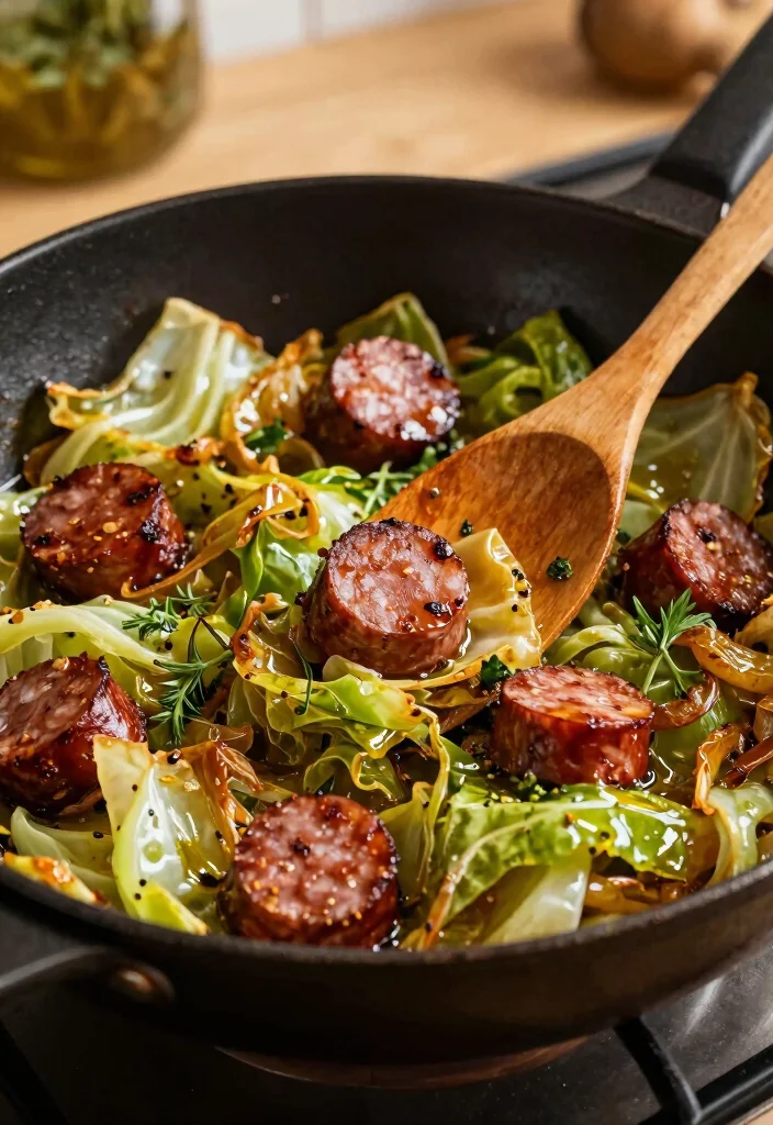 16 Dinner Recipes With Sausage: Bold Savory Plates - 10. Sausage and Cabbage Skillet 1