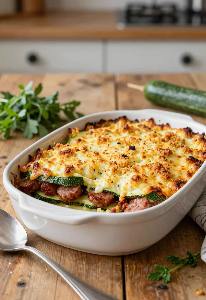 16 Dinner Recipes With Sausage: Bold Savory Plates - 16. Sausage and Zucchini Gratin 1