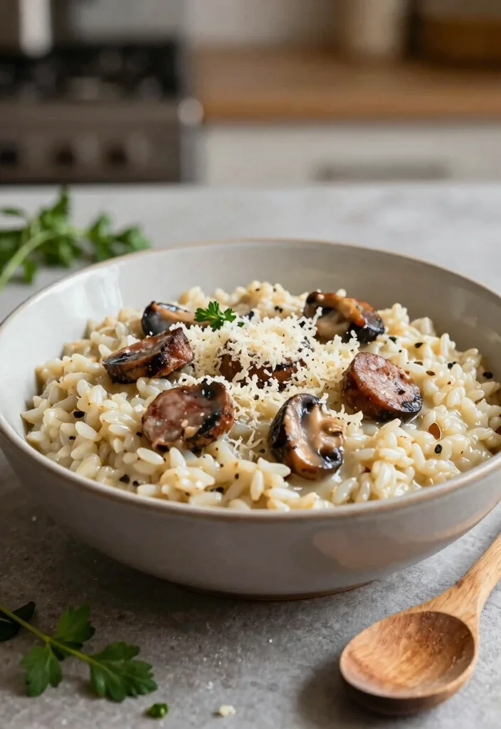 16 Dinner Recipes With Sausage: Bold Savory Plates - 7. Creamy Sausage and Mushroom Risotto 1