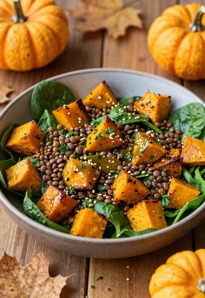 17 Baked Acorn Squash Recipes Cozy Seasonal Sides - 6. Acorn Squash and Lentil Salad 1