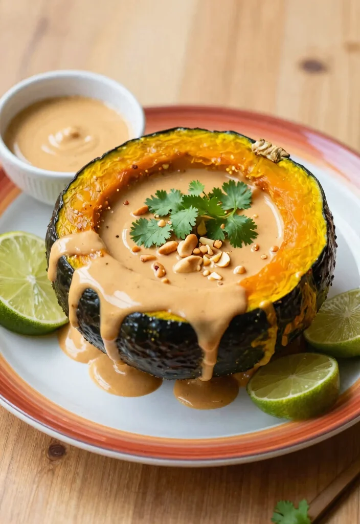17 Baked Acorn Squash Recipes Cozy Seasonal Sides - 9. Thai Peanut Butter Acorn Squash 1