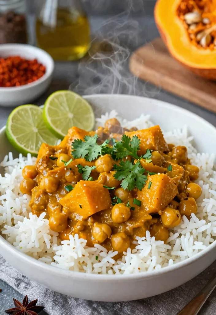 17 Butternut Squash Recipes Roasted Crispy Sweet Sides - 10. Butternut Squash and Chickpea Curry 1