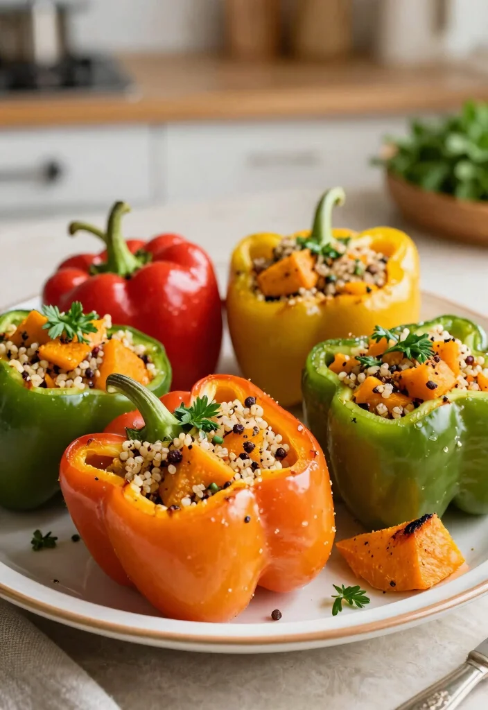 17 Butternut Squash Recipes Roasted Crispy Sweet Sides - 12. Butternut Squash Stuffed Peppers 1