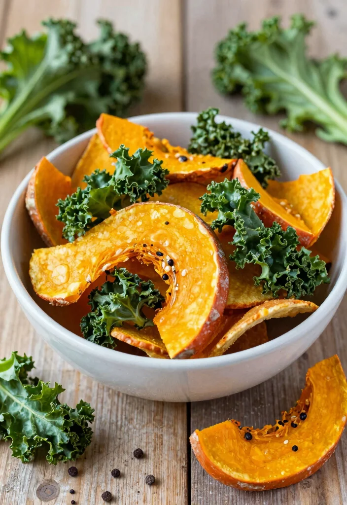 17 Butternut Squash Recipes Roasted Crispy Sweet Sides - 13. Butternut Squash Kale Chips 1
